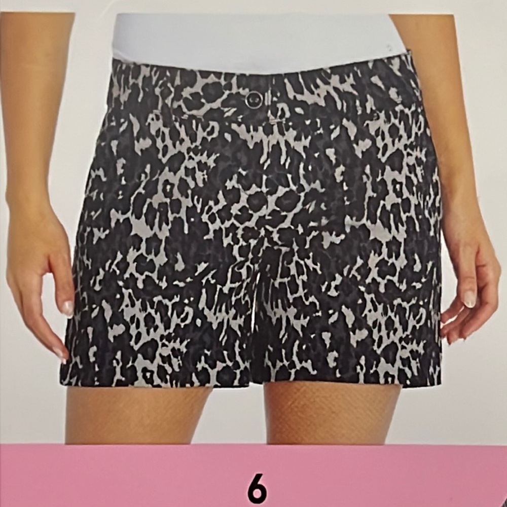 Distressed leopard women’s Isaac Mizrahi shorts